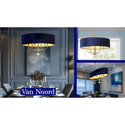 Van Noord 6 Light 32 inch Oxidized Aged Brass Pendant Ceiling Light